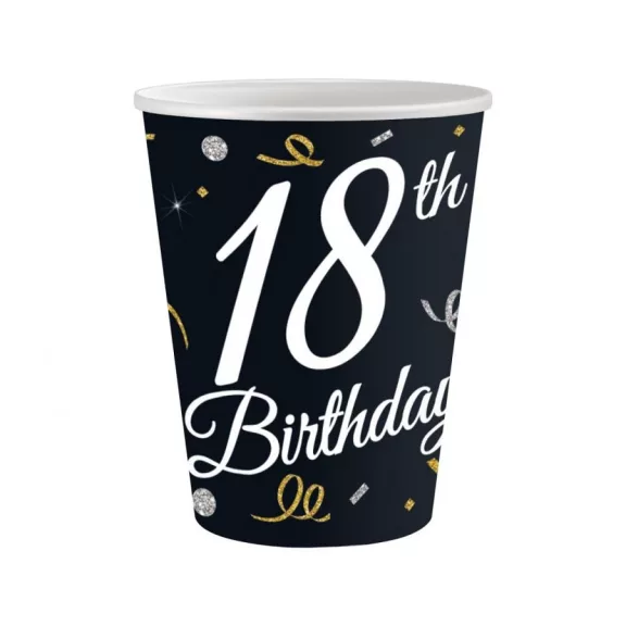Happy Birthday 18 B&C papír pohár 6 db-os 200 ml Happy Birthday 18 B&C papír pohár 6 db-os 200 ml