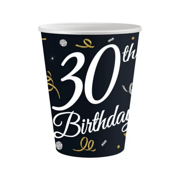Happy Birthday 30 B&C papír pohár 6 db-os 200 ml Happy Birthday 30 B&C papír pohár 6 db-os 200 ml