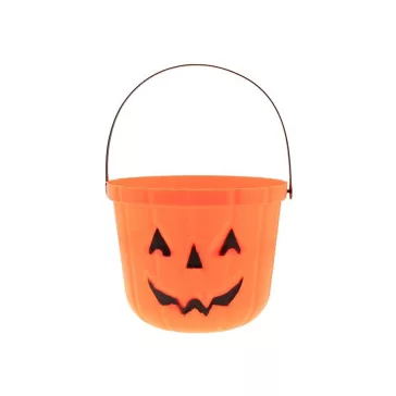 Halloween Tök Happy cukorka gyűjtő vödör 18x15 cm