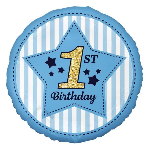 Első születésnap Blue fólia lufi 36 cm Első születésnap Blue fólia lufi 36 cm