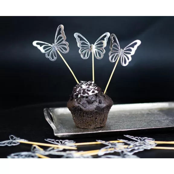 Pillangó Silver díszítő pálca 12 db-os