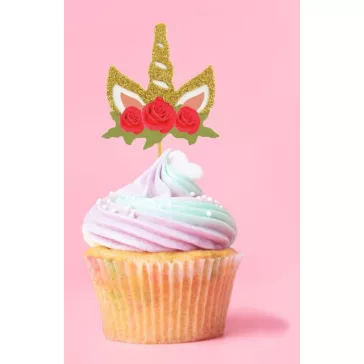 Unikornis Rose díszítő pálca 6 db-os
