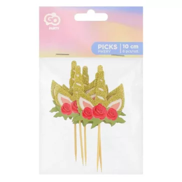 Unikornis Rose díszítő pálca 6 db-os