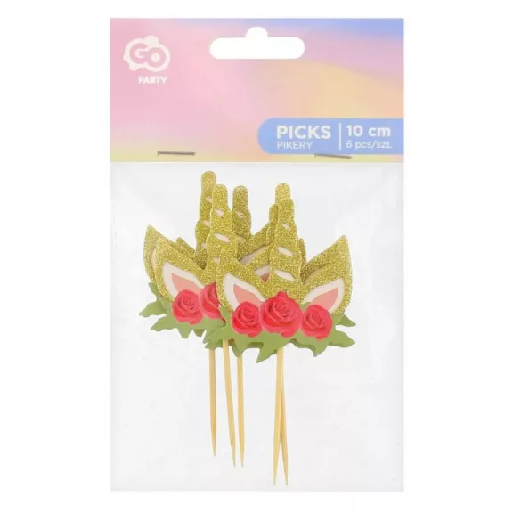 Unikornis Rose díszítő pálca 6 db-os