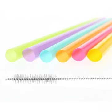  Színes Colors műanyag újrafelhasználható szívószál 17 db-os + kefe