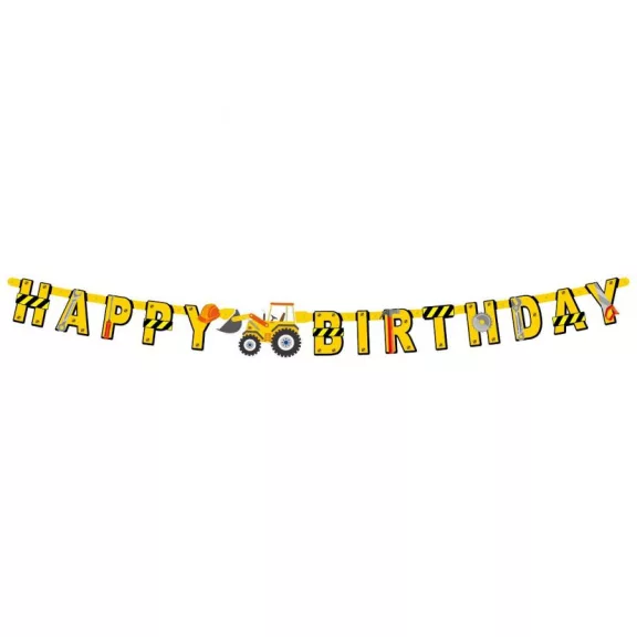 Építkezés Building Blocks Happy Birthday felirat 220 cm