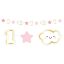 Első születésnap Pink 1st Birthday mini girland 120 cm