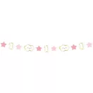 Első születésnap Pink 1st Birthday mini girland 120 cm
