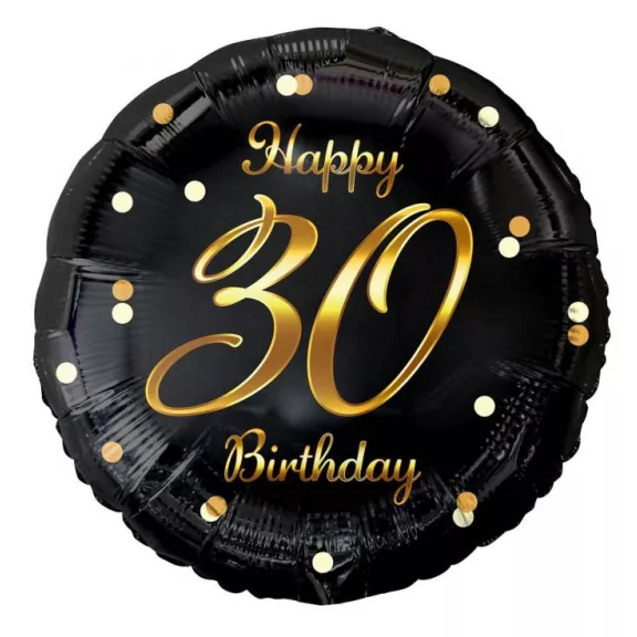 Happy Birthday 30 B&C Gold fólia lufi 36 cm Happy Birthday 30 B&C Gold fólia lufi 36 cm