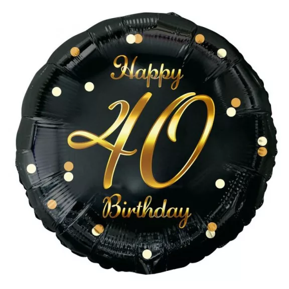 Happy Birthday 40 B&C Gold fólia lufi 36 cm Happy Birthday 40 B&C Gold fólia lufi 36 cm