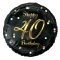 Happy Birthday 40 B&C Gold fólia lufi 36 cm
