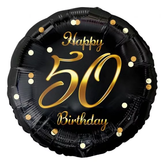 Happy Birthday 50 B&C Gold fólia lufi 36 cm Happy Birthday 50 B&C Gold fólia lufi 36 cm