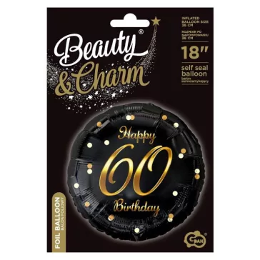Happy Birthday 60 B&C Gold fólia lufi 36 cm