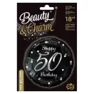 Happy Birthday 50 B&C Silver fólia lufi 36 cm Happy Birthday 50 B&C Silver fólia lufi 36 cm