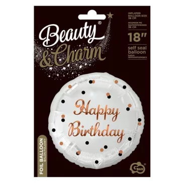Happy Birthday B&C White fólia lufi 36 cm