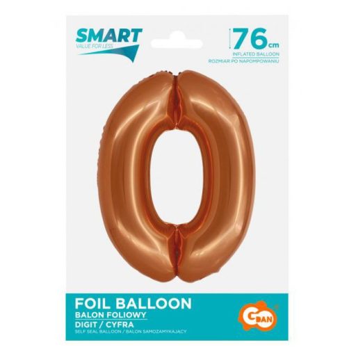 Réz 0-ás Copper szám fólia lufi 76 cm