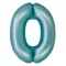 Kék 0-ás Light Blue Mat szám fólia lufi 76 cm