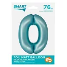 Kék 0-ás Light Blue Mat szám fólia lufi 76 cm Kék 0-ás Light Blue Mat szám fólia lufi 76 cm