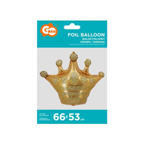 Korona Gold fólia lufi 66 cm