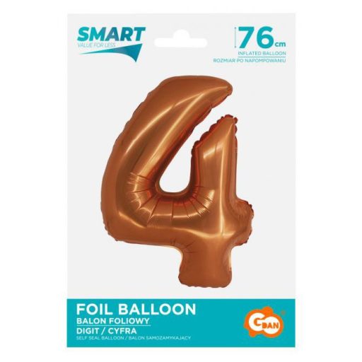 Réz 4-es Copper szám fólia lufi 76 cm