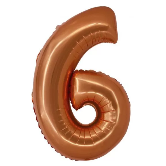 Réz 6-os Copper szám fólia lufi 76 cm Réz 6-os Copper szám fólia lufi 76 cm