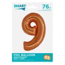 Réz 9-es Copper szám fólia lufi 76 cm Réz 9-es Copper szám fólia lufi 76 cm