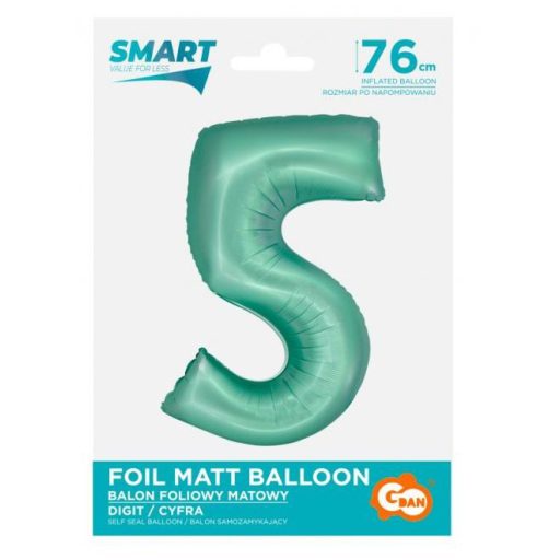 Menta 5-ös Mint Mat szám fólia lufi 76 cm