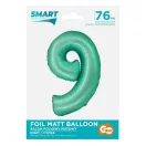 Menta 9-es Mint Mat szám fólia lufi 76 cm Menta 9-es Mint Mat szám fólia lufi 76 cm