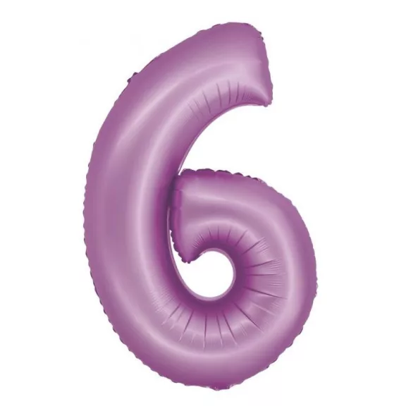 Levendula 6-os Lavender Mat szám fólia lufi 76 cm Levendula 6-os Lavender Mat szám fólia lufi 76 cm