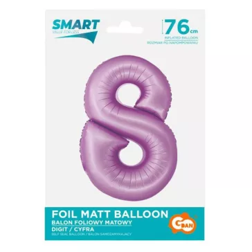 Levendula 8-as Lavender Mat szám fólia lufi 76 cm