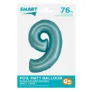 Kék 9-es Light Blue Mat szám fólia lufi 76 cm
