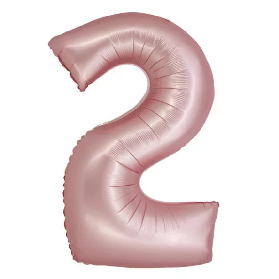 Rózsaszín 2-es Light Pink Mat szám fólia lufi 76 cm Rózsaszín 2-es Light Pink Mat szám fólia lufi 76 cm