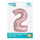 Rózsaszín 2-es Light Pink Mat szám fólia lufi 76 cm Rózsaszín 2-es Light Pink Mat szám fólia lufi 76 cm