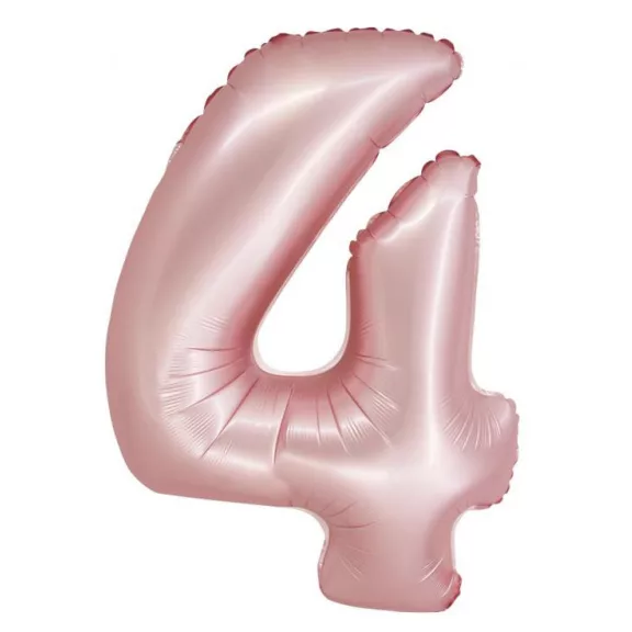 Rózsaszín 4-es Light Pink Mat szám fólia lufi 76 cm Rózsaszín 4-es Light Pink Mat szám fólia lufi 76 cm