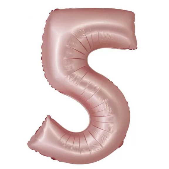 Rózsaszín 5-ös Light Pink Mat szám fólia lufi 76 cm Rózsaszín 5-ös Light Pink Mat szám fólia lufi 76 cm