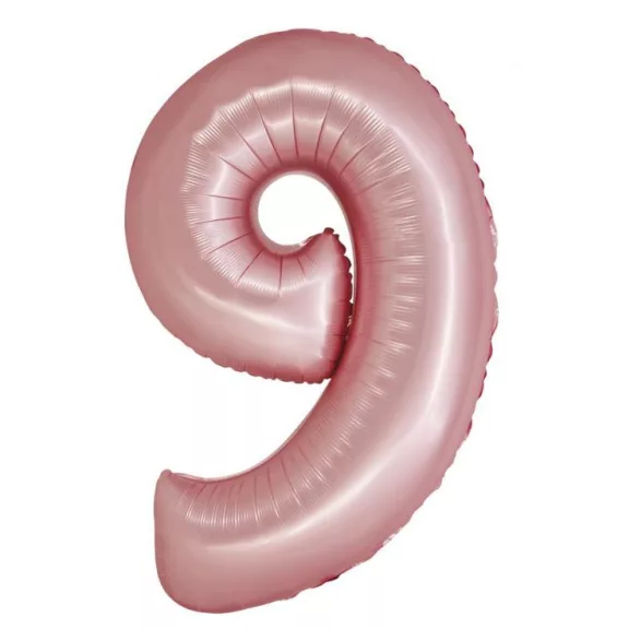 Rózsaszín 9-es Light Pink Mat szám fólia lufi 76 cm Rózsaszín 9-es Light Pink Mat szám fólia lufi 76 cm