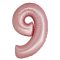 Rózsaszín 9-es Light Pink Mat szám fólia lufi 76 cm