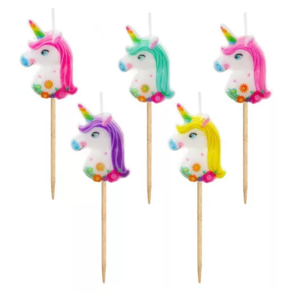 Unikornis Multicolour tortagyertya szett 5 db-os Unikornis Multicolour tortagyertya szett 5 db-os