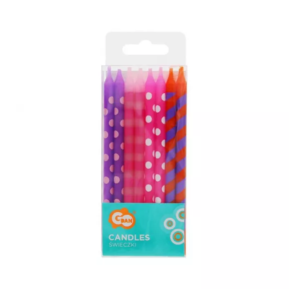 Rózsaszín Dots tortagyertya, gyertya szett 16 db-os