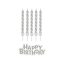Ezüst B&C Silver Happy Birthday gyertya szett 16 db-os