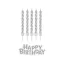 Ezüst B&C Silver Happy Birthday gyertya szett 16 db-os