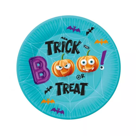 Halloween Boo papírtányér 6 db-os 18 cm Halloween Boo papírtányér 6 db-os 18 cm
