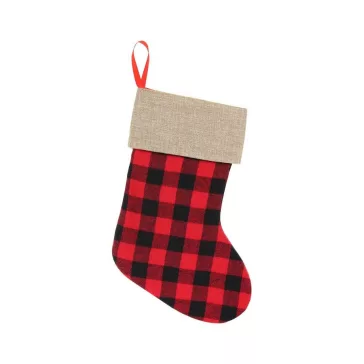   Kockás Chequered Karácsonyi kandalló zokni, csizma 40,5 cm