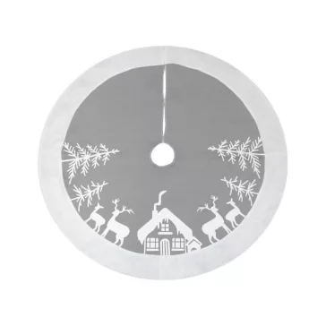 Ezüst Reindeer Karácsonyfa szoknya, alátét