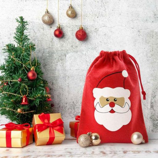 Mikulás zsák Red 24 cm
