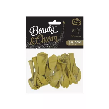 Zöld Pastel Olive léggömb, lufi 20 db-os 5 inch (12,5 cm)