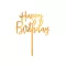 Arany  Happy Birthday Gold Style torta dekoráció 14 cm