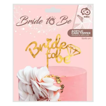 Lánybúcsú Bride to be torta dekoráció 16x15cm