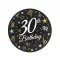 Happy Birthday 30 B&C papírtányér 6 db-os 18 cm