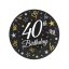 Happy Birthday 40 B&C papírtányér 6 db-os 18 cm